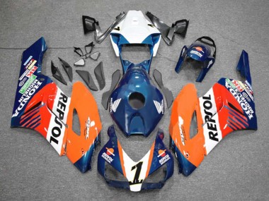 Orange White Red Blue Repsol 2004-2005 Honda CBR1000RR Motorcycle Fairings