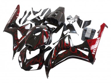 Glossy Black Red Flame 2006-2007 Honda CBR1000RR Motorcycle Fairing