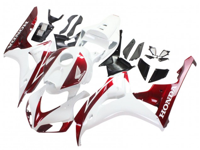 White Red 2006-2007 Honda CBR1000RR Motorcycle Fairings