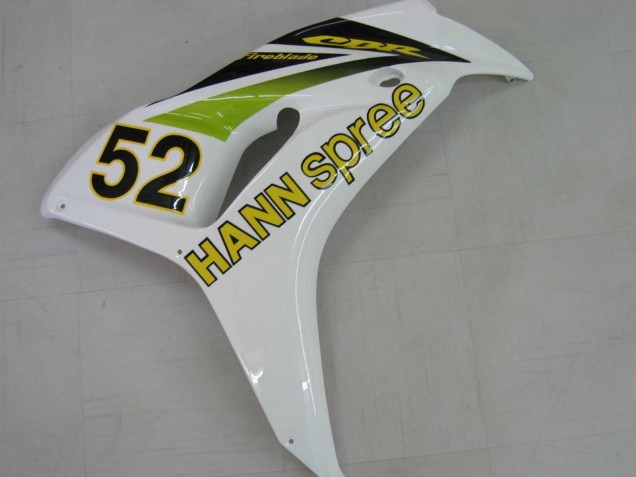 White Green Glossy Black Hannspree 52 2006-2007 Honda CBR1000RR Motorcycle Fairings