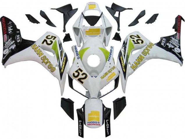 White Green Glossy Black Hannspree 52 2006-2007 Honda CBR1000RR Motorcycle Fairings