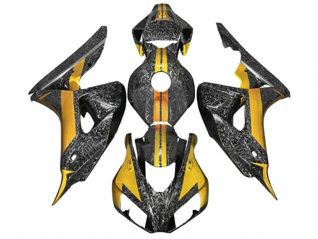 Gold Black Forged Carbon Fiber 2006-2007 Honda CBR1000RR Motorcycle Fairings