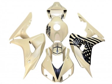 Cream Black 2006-2007 Honda CBR1000RR Motorcycle Fairings