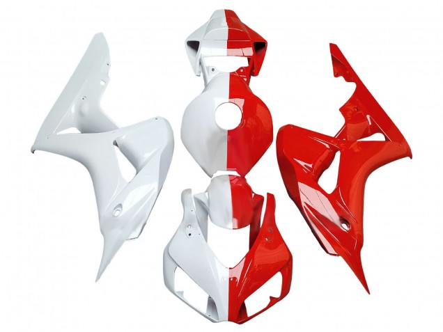 White Red Split 2006-2007 Honda CBR1000RR Motorcycle Fairings