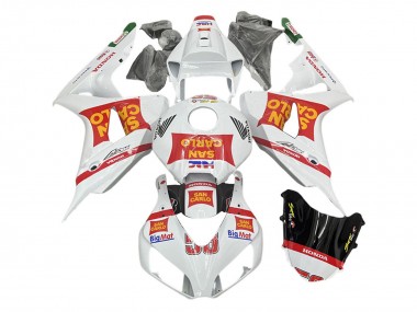 White Red San Carlo 2006-2007 Honda CBR1000RR Motorcycle Fairings