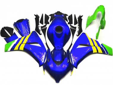 Blue Yellow White Green 2008-2011 Honda CBR1000RR Motorcycle Fairings