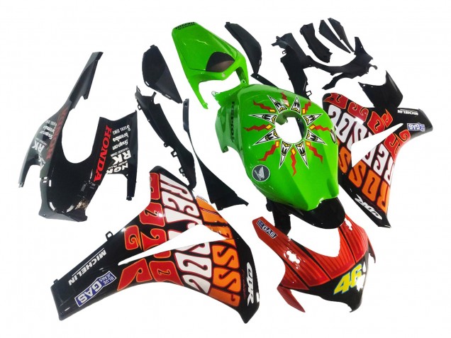 Green Orange Glossy Black Rossi Michelin 46 2008-2011 Honda CBR1000RR Motorcycle Fairings