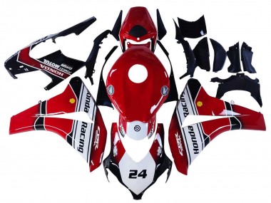 White Red Glossy Black Racing 24 2008-2011 Honda CBR1000RR Motorcycle Fairings