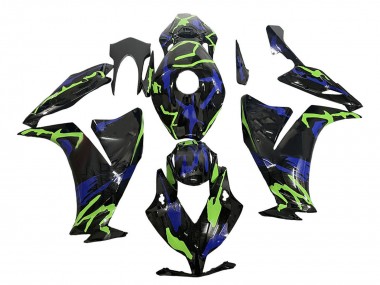 Green Blue Glossy Black 2012-2016 Honda CBR1000RR Motorcycle Fairings