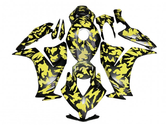 Yellow Grey Black Camouflage 2012-2016 Honda CBR1000RR Motorcycle Fairings