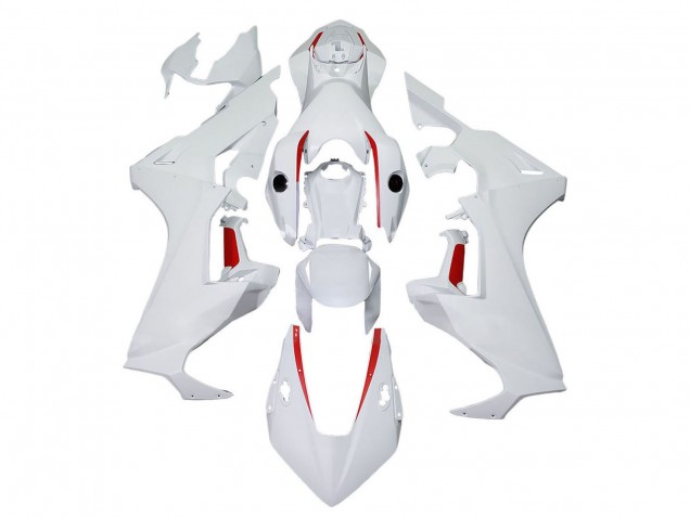 White with Red Line 2017-2023 Honda CBR1000RR Motorcycle Fairings