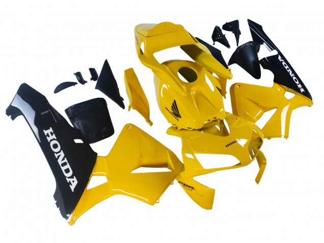 Yellow Glossy Black 2003-2004 Honda CBR600RR Motorcycle Fairings