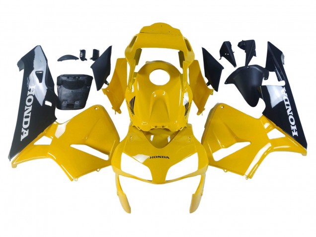 Yellow Glossy Black 2003-2004 Honda CBR600RR Motorcycle Fairings