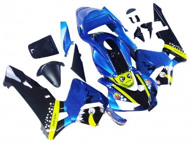 Blue Neon Yellow Glossy Black Shark 2003-2004 Honda CBR600RR Motorcycle Fairings
