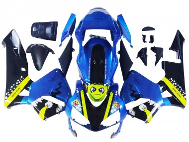 Blue Neon Yellow Glossy Black Shark 2003-2004 Honda CBR600RR Motorcycle Fairings