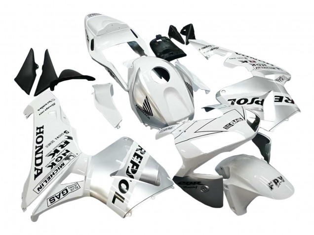 White Silver Black Repsol 2003-2004 Honda CBR600RR Motorcycle Fairings