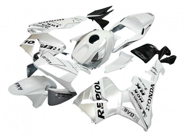 White Silver Black Repsol 2003-2004 Honda CBR600RR Motorcycle Fairings