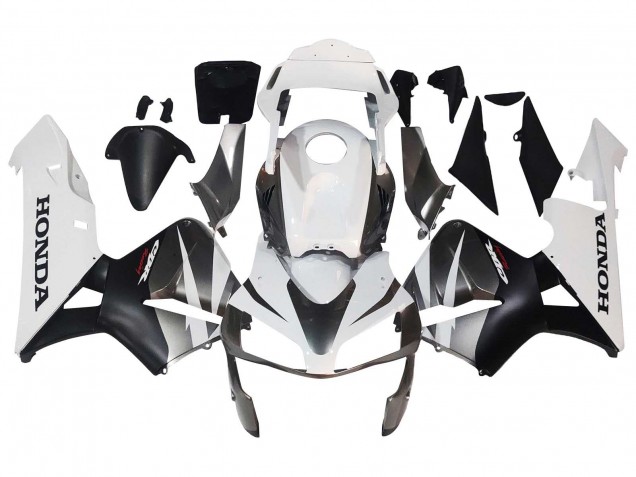 White Matte Black Racing 2003-2004 Honda CBR600RR Motorcycle Fairings