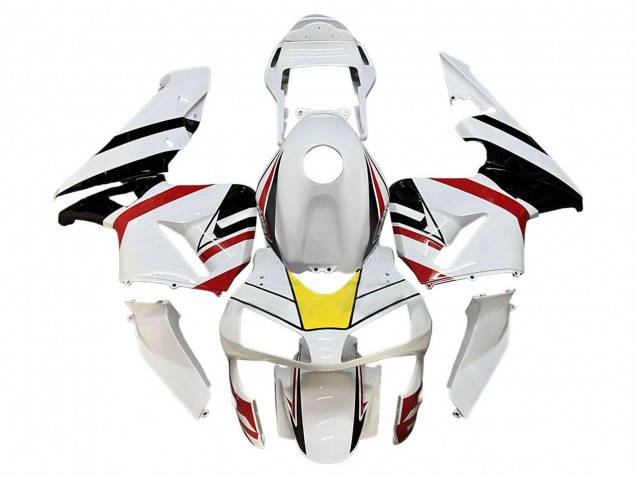 White Red Yellow Black 2003-2004 Honda CBR600RR Motorcycle Fairings