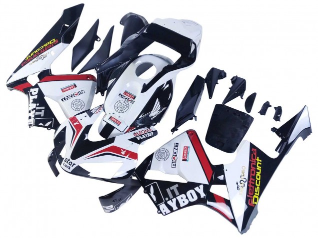 White Red Glossy Black DENSO Rimont 2003-2004 Honda CBR600RR Motorcycle Fairings