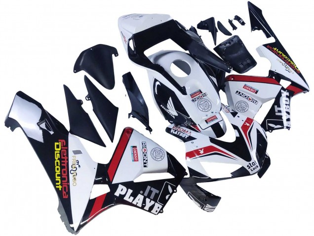 White Red Glossy Black DENSO Rimont 2003-2004 Honda CBR600RR Motorcycle Fairings