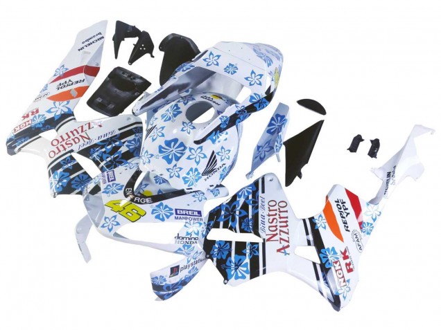 White Blue Red Nastro Azzurro 46 2003-2004 Honda CBR600RR Motorcycle Fairings