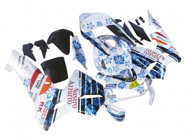 White Blue Red Nastro Azzurro 46 2003-2004 Honda CBR600RR Motorcycle Fairings