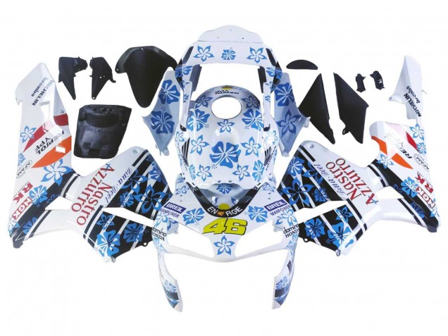 White Blue Red Nastro Azzurro 46 2003-2004 Honda CBR600RR Motorcycle Fairings