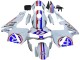White Red Blue 2003-2004 Honda CBR600RR Motorcycle Fairings