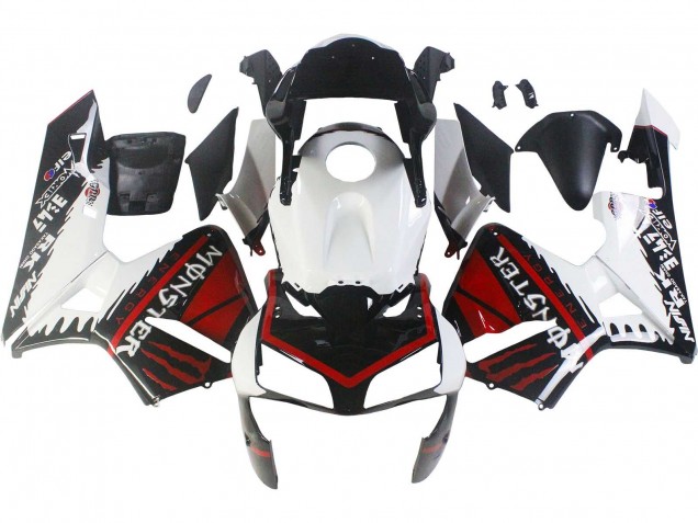 White Red Glossy Black Monster 2003-2004 Honda CBR600RR Motorcycle Fairings