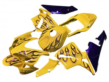 Yellow Black Flame 2003-2004 Honda CBR600RR Motorcycle Fairings