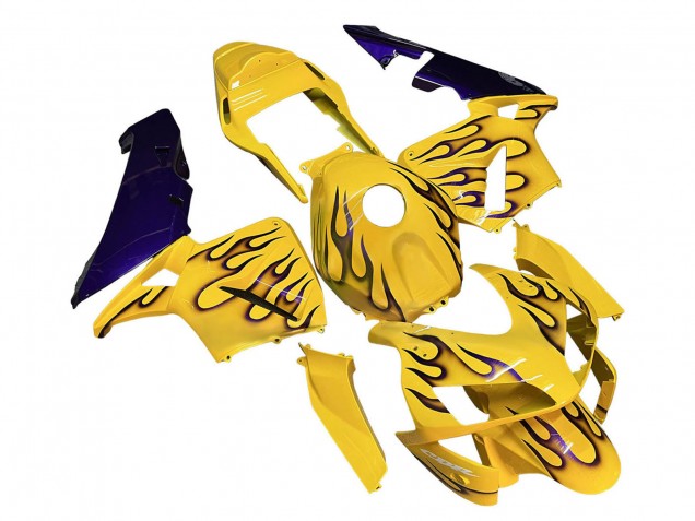 Yellow Black Flame 2003-2004 Honda CBR600RR Motorcycle Fairings