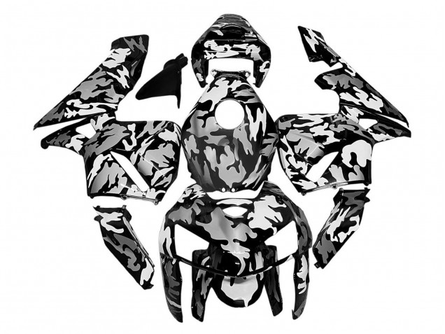 Black White Grey Camouflage 2005-2006 Honda CBR600RR Motorcycle Fairings