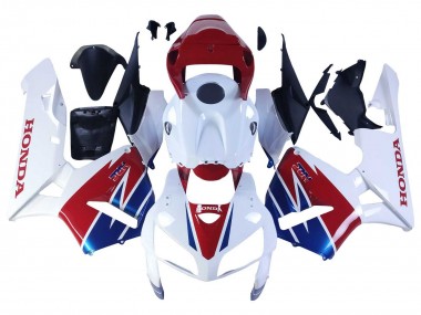 White Red Blue HRC 2005-2006 Honda CBR600RR Motorcycle Fairing