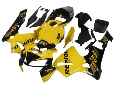 Yellow Black Repsol 2005-2006 Honda CBR600RR Motorcycle Fairings