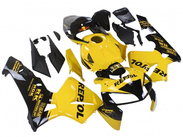 Yellow Black Repsol 2005-2006 Honda CBR600RR Motorcycle Fairings