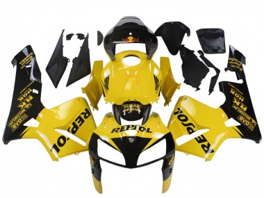 Yellow Black Repsol 2005-2006 Honda CBR600RR Motorcycle Fairings