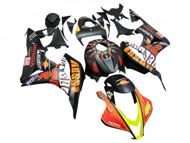 Matte Black Orange Red Rossi Repsol 46 2007-2008 Honda CBR600RR Motorcycle Fairings