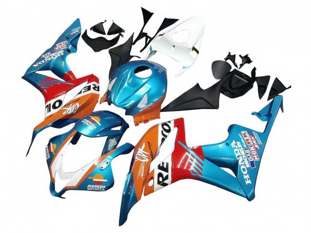 Orange White Red Blue Repsol 2007-2008 Honda CBR600RR Motorcycle Fairings