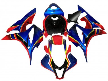Blue Red Yellow Glossy Black 2007-2008 Honda CBR600RR Motorcycle Fairings