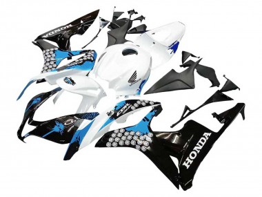 White Light Blue Glossy Black 2007-2008 Honda CBR600RR Motorcycle Fairings