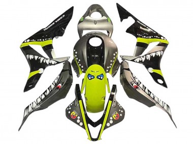 Grey Fluorescent Yellow Shark 2007-2008 Honda CBR600RR Motorcycle Fairings