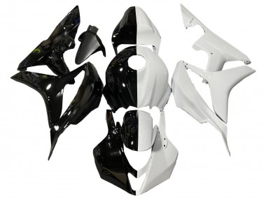 White Glossy Black Split 2007-2008 Honda CBR600RR Motorcycle Fairings