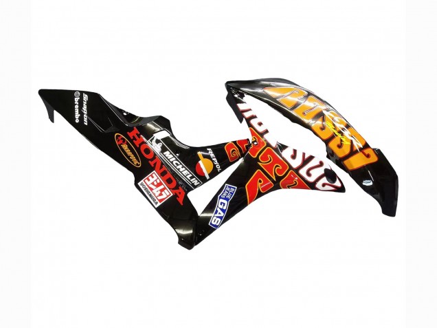 Yellow Orange Glossy Black Rossi Repsol 2007-2008 Honda CBR600RR Motorcycle Fairings