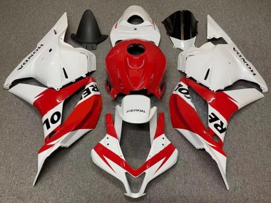 White Red Repsol 2007-2008 Honda CBR600RR Motorcycle Fairings