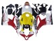 White Yellow Red Repsol HRC 2007-2008 Honda CBR600RR Motorcycle Fairings