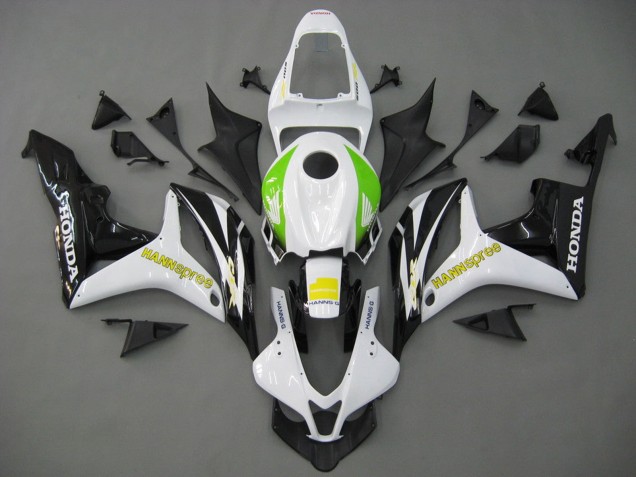White Green Yellow Glossy Black Hannspree 2007-2008 Honda CBR600RR Motorcycle Fairings