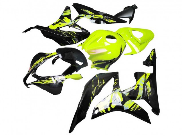 Yellow Glossy Black 2007-2008 Honda CBR600RR Motorcycle Fairings