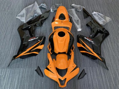 Orange Glossy Black Racing 2007-2008 Honda CBR600RR Motorcycle Fairings