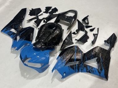 Black Forged Carbon Fiber Blue 2009-2012 Honda CBR600RR Motorcycle Fairings